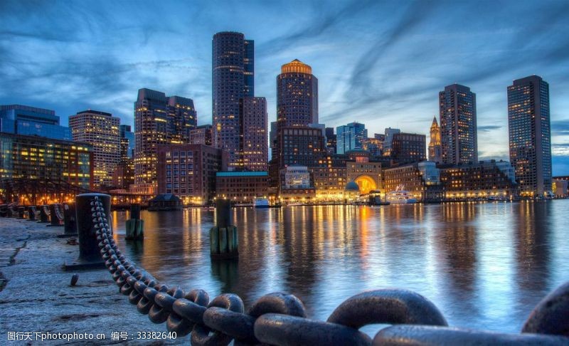 波士顿城市夜景