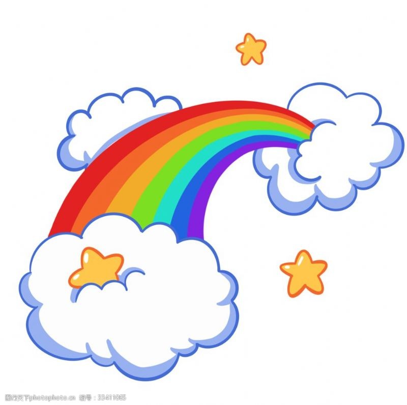 彩虹插画卡通彩虹