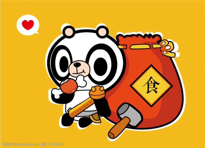 宠物店海报卡通熊猫插画卖萌宠物