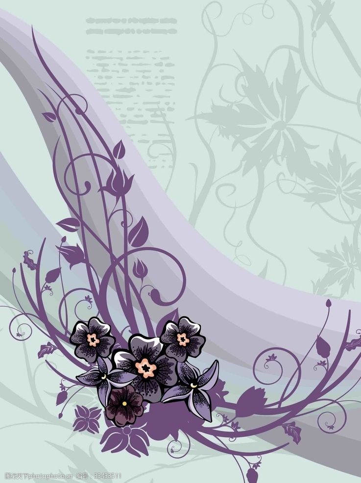 美容海报矢量素材花朵花纹