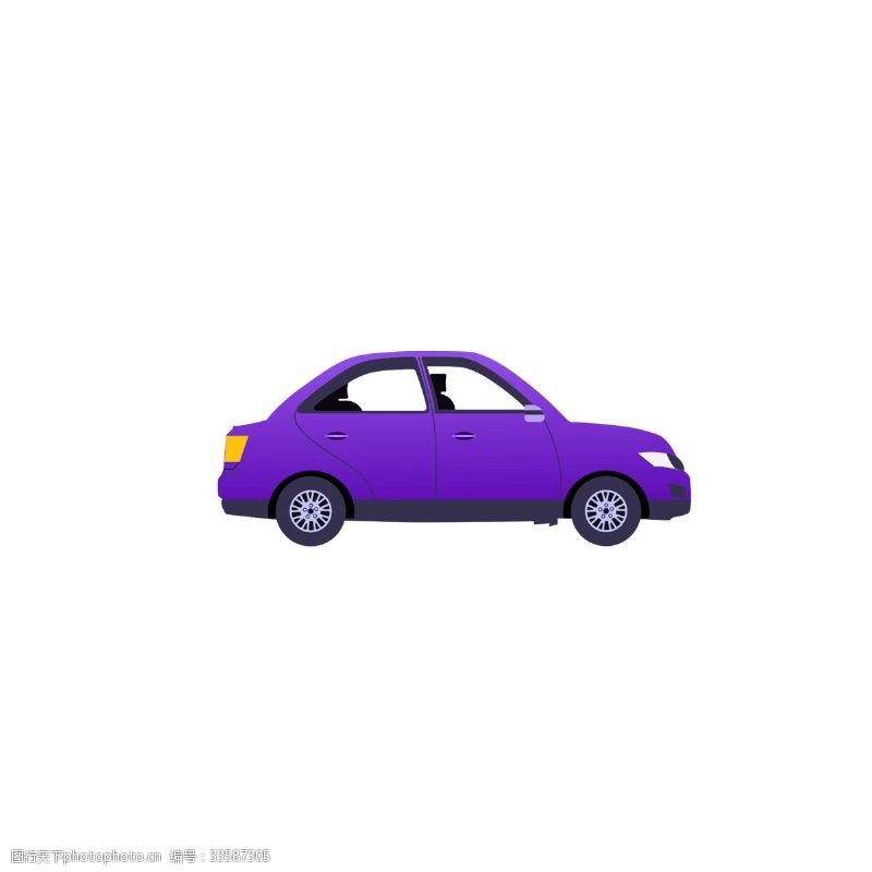 汽车发动机紫色卡通小汽车发动GIF